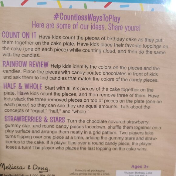 Melissa & Doug Wooden Birthday Cake set - Picture 4 of 4